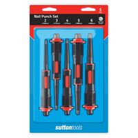 NAIL PUNCH, M709 SOFT GRIP [5] PCE SET (2, 3, 4, 5, 6mm)
