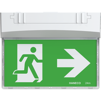 HANECO ESODO Slim Surface Mount 5 in 1 Exit 24m Viewing 1.5W Li Battery 376x80x232mm IP20 1.5hrs