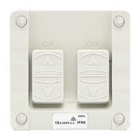 Unison Atmos Weatherproof Switch, 1 Gang, 10A, 250VAC, IP66, Grey