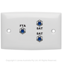 OUTLET, TRIPLE F TYPE WALLPLATE, FOXTEL