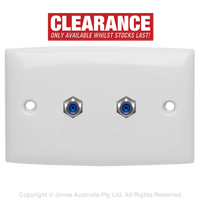 OUTLET DUAL WALLPLATE, 2 X F FEMALE TO F FEMALE, 3 GHZ