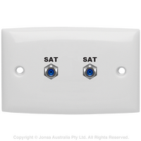 OUTLET DUAL WALLPLATE 2 X F TO F 3 GHZ FOXTEL