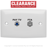 OUTLET DUAL WALLPLATE PAL FEMALE TO F FEMALE & F FEMALE TO  F FEMALE 3 GHZ