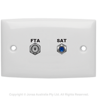 OUTLET DUAL WALLPLATE PAL FEMALE TO F FEMALE & F FEMALE TO F FEMALE 3 GHZ FOXTEL