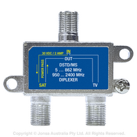 DIPLEXER SAT & FTA F TYPE 30VDC 2AMP