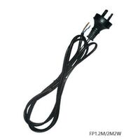 FLEX & PLUG 240V (for 12V) (1200mm) 2 WIRE (Black)