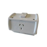 SOCKET DOUBLE GPO Weatherproof 250V 10A IP53