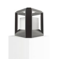 WALL S/M 20W SQ Matt Blk 3K IP65 4 x Opal Diff 850 Lm