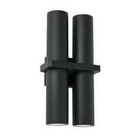 PILLAR Up/Dn Double GU10 x 4 RECT Base IP65 Blk OD155mm X H 300mm