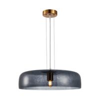 PENDANT ES 40W DOME Orange Glass w/Brass Highlight OD420mm