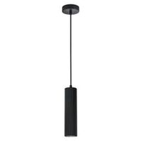 PENDANT GU10 10W Black Aluminium Ribbed Cylinder OD65mm