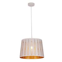 PENDANT ES 60W Wh w/Gold Interior Iron SLANTED w/Vector Pattern OD350 x H250 mm