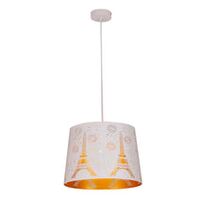 PENDANT ES 60W Blk w/Gold Interior Iron SLANTED w/Eiffel Tower Pattern OD350 x H250 mm
