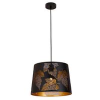PENDANT ES 60W Wh w/Gold Interior Iron SLANTED w/Maple Leaf Pattern OD350 x H250 mm