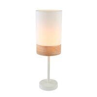 TABLE ES SML Wh Cloth OBLONG OD150mm w/Wood Veneer Trim