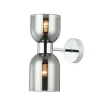 Wall Int S/M ES X 2 Opal 2 x Glass Ellipse w/Brass RND Bracket L215mm (Up/Dn)