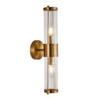 Wall Int S/M 2 x SES Up/Dn 2 x TUBULAR CLR Glass w/ White Base