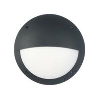 BULKHEAD 12W RND Blk 4K IP66 OD300mm Eyelid 500 Lm