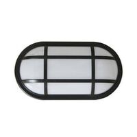 BULKHEAD 20W OVAL Blk 5K IP65 Opt Cage 1700 Lm