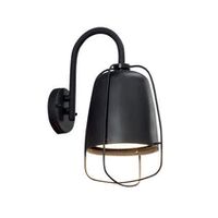 WALL S/M ES ELLIPSE Matt Blk IP44 w/cage