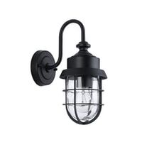 Wall S/M ES Cylinder Matt Wh Alum & Glass IP44 w/cage