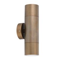 PILLAR S/ADJ GU10 Solid Aged Brass IP65 RND B/Plate