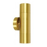 PILLAR S/ADJ GU10 Solid Polished Brass IP65 RND B/Plate