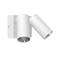 D/ADJ Pillar LED Matt Wh P/Coated Aluminium 3K / 4K/ 5.5K (2 x 850 Lm) IP65 16W w/sensor