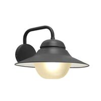 WALL S/M ES Sun Hat Matt Wh IP44 Frosted Glass Diff