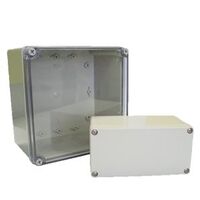 PS encl. IP67, 250x80x85, Opaque lid