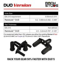 Rackstuds 50pc Pack, Duo 1RU Mounting Solution