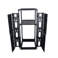 42RU 4 Post Depth Adjustable Open Frame. Inc. 2 x Vertical Cable Management Ducts & 1 x Shelf