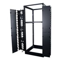 25RU 4 Post Depth Adjustable Open Frame. Inc. 2 x Vertical Cable Management Ducts & 1 x Shelf