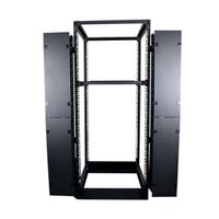 25RU 4 Post Depth Adjustable Open Frame. Inc. 2 x Vertical Cable Management Ducts & 1 x Shelf