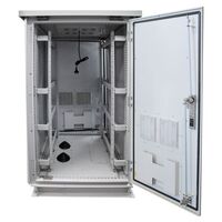 CERTECH 24RU 800mm Deep Outdoor Freestanding Cabinet w/ Front & Rear Doors. IP45 Rated. Colour: Grey