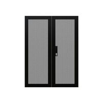 CERTECH Perforated Steel Barn Doors for 18RU 600mm Wide Premier Series Racks, w/ Push Button Lock
