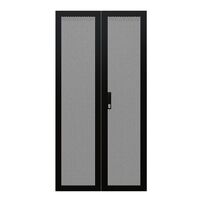 CERTECH Perforated Steel Barn Doors for 22RU 600mm Wide Premier Series Racks, w/ Push Button Lock