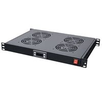 CERTECH 1RU Fan Unit with Digital Thermostat, 4 Fans