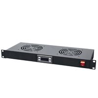 CERTECH 1RU Fan Unit with Digital Thermostat, 2 Fans