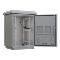 CERTECH 18RU 600mm Deep Outdoor Freestanding Cabinet. IP45 Rated, Grey