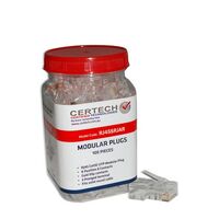 CERTECH Cat5e RJ45 Plug 100pc Jar, Round Solid