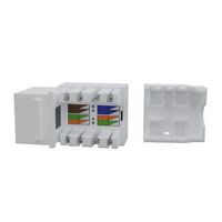 Cat6 RJ-45 UTP Keystone Jack. White, 90 degrees