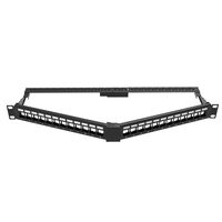 CERTECH 1RU 19" 24 Port Shielded Angled Unloaded Patch Panel, with Rear Support Bar
