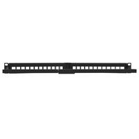 CERTECH 1RU 19" 24 Port Shielded Angled Unloaded Patch Panel, with Rear Support Bar