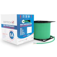 CERTECH 305M Cat6A 10G U/UTP Solid Cable, Green LSZH Jacket