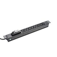 CERTECH Horizontal 1RU PDU, 10 x 10 Amp IEC C13 Outlets w/ 10 Amp Plug