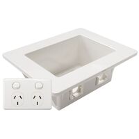 CERTECH Recessed Wall Box with 2x Australian style outlets and 1x GPO Slot & 2 ports switched GPO