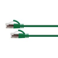 CERTECH Cat6A 34AWG S/FTP 10G RJ45 Patch Lead, Green LSZH Jacket, 1m