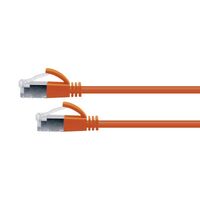 CERTECH Cat6A 34AWG S/FTP 10G RJ45 Patch Lead, Orange LSZH Jacket, 0.5m