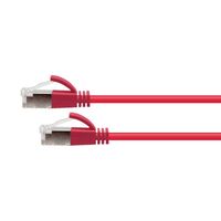 CERTECH Cat6A 34AWG S/FTP 10G RJ45 Patch Lead, Red LSZH Jacket, 1m